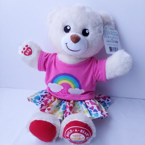 Build a Bear Workshop National Teddy Bear Day 2019 Bear with Rainbow Shirt - Picture 12 of 12